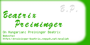 beatrix preininger business card